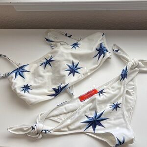 LA DoubleJ White and Blue Star Bikini